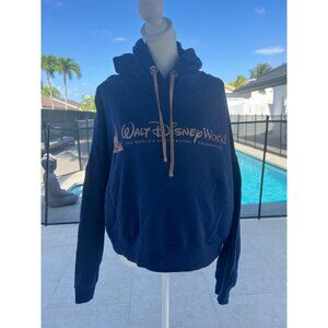 Walt Disney World hooded pullover sweater dark blue LARGE